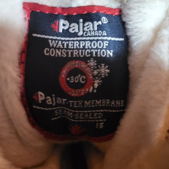 Pajar Alice Women Weatherproof Snow Boot Faux Fur Fabric Trim Lace Up 9/9.5 - Picture 3 of 14